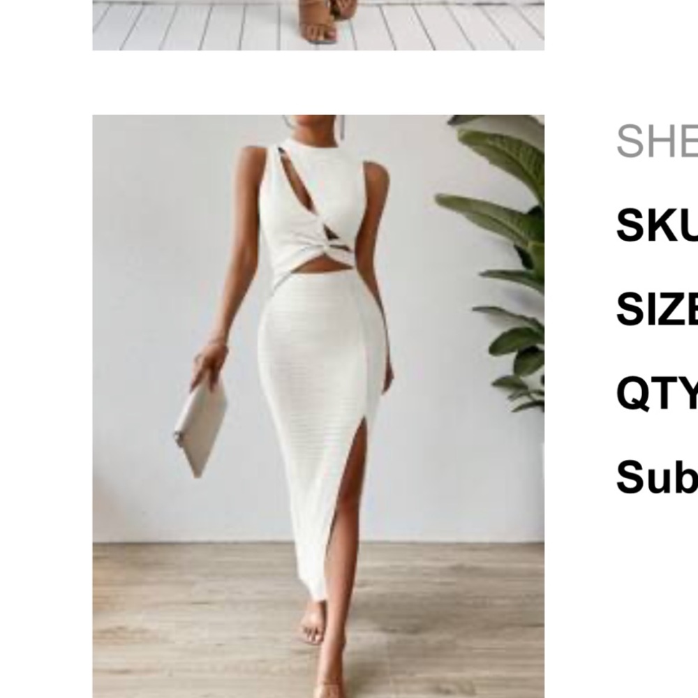 SHEIN Cut-Out Midi Dress